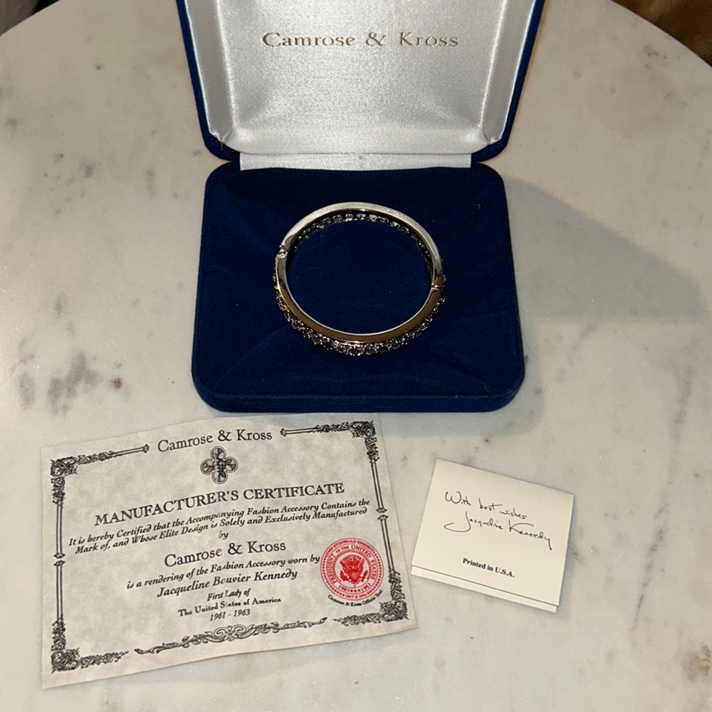Camrose & Kross Jacqueline Kennedy bangle w/ paperwork (box not included).